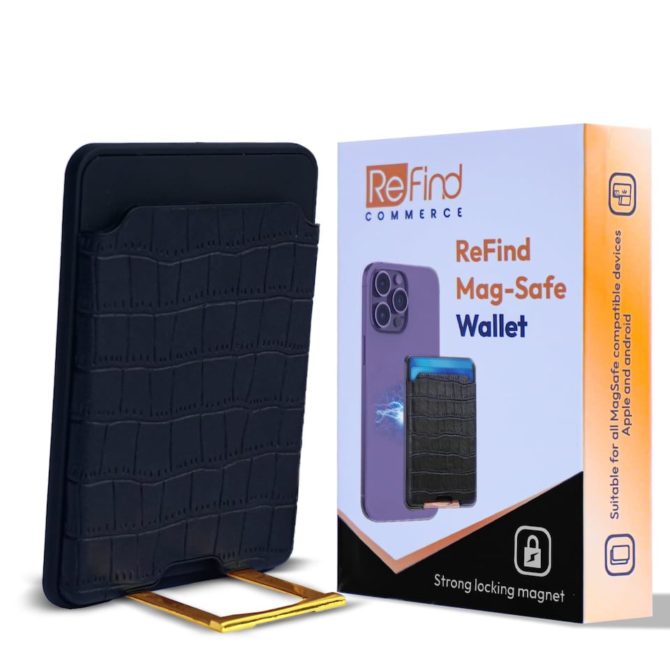 image 1 of MagSafe Wallet and Stand for iPhone Compatible Android Phones Black