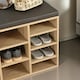 image 4 of Industrial Shoe Storage Bench With Cushion Seat With 14 Compartments Brown