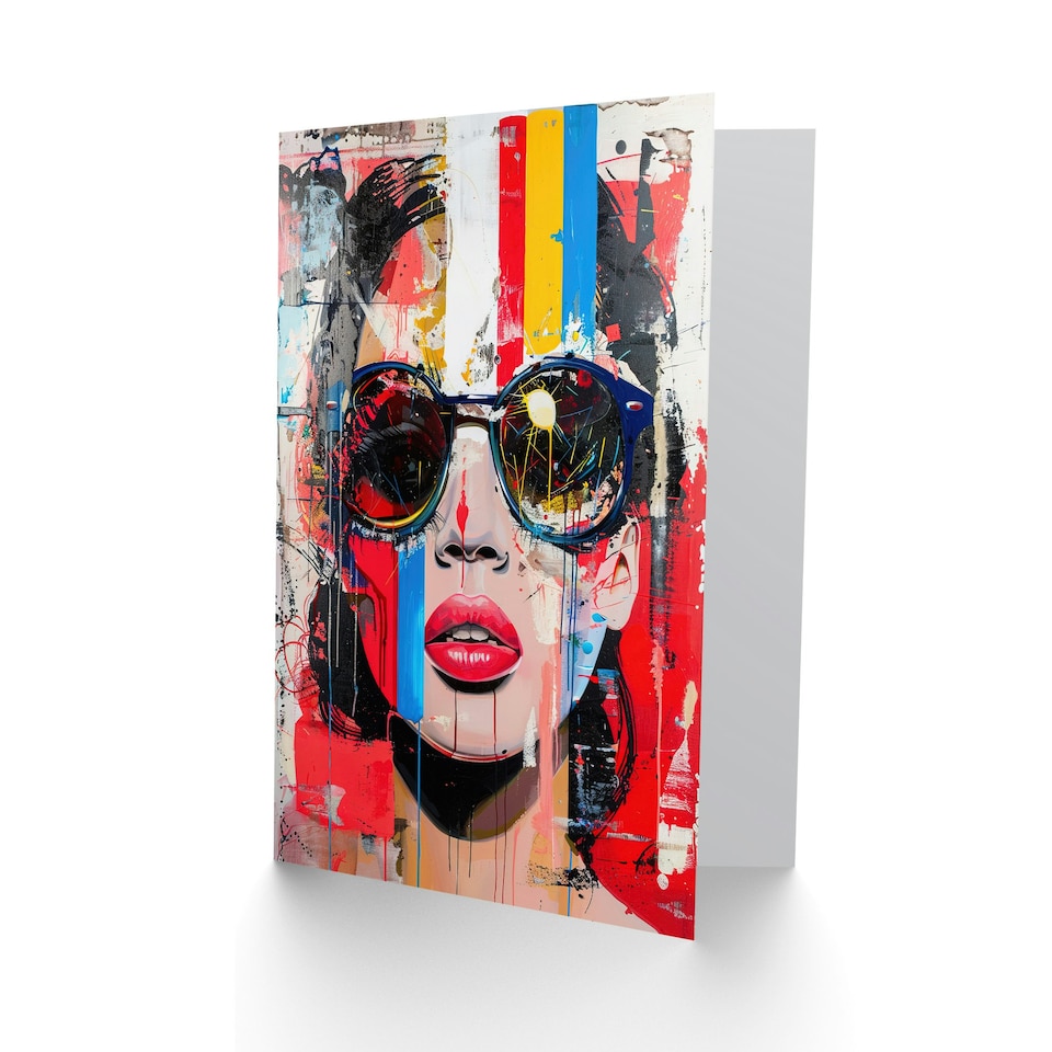 image 1 of Beautiful Vintage Lady Shades Street Graffiti Him Her Birthday Card