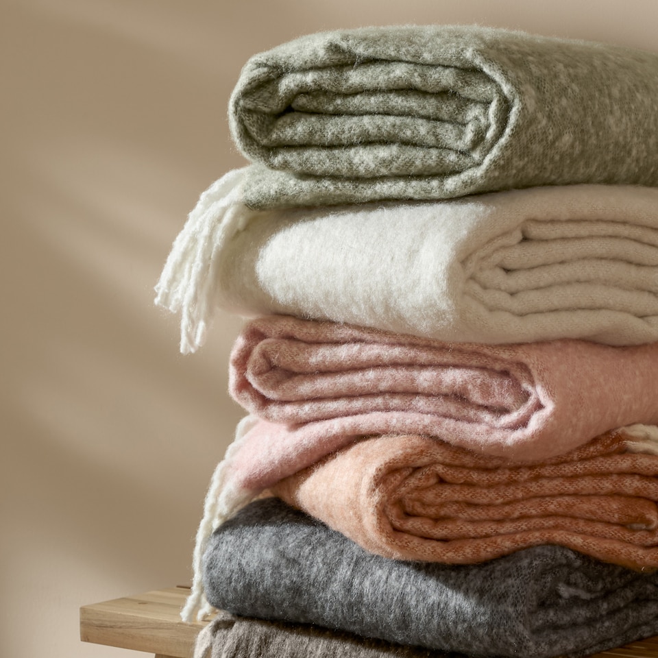 image 1 of Furn Cozy Woven Tasselled Throw | Cream | Ecru | 1