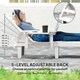 image 3 of Outsunny Set of 2 Resin Reclining Sun Loungers for Garden, Dark Grey 