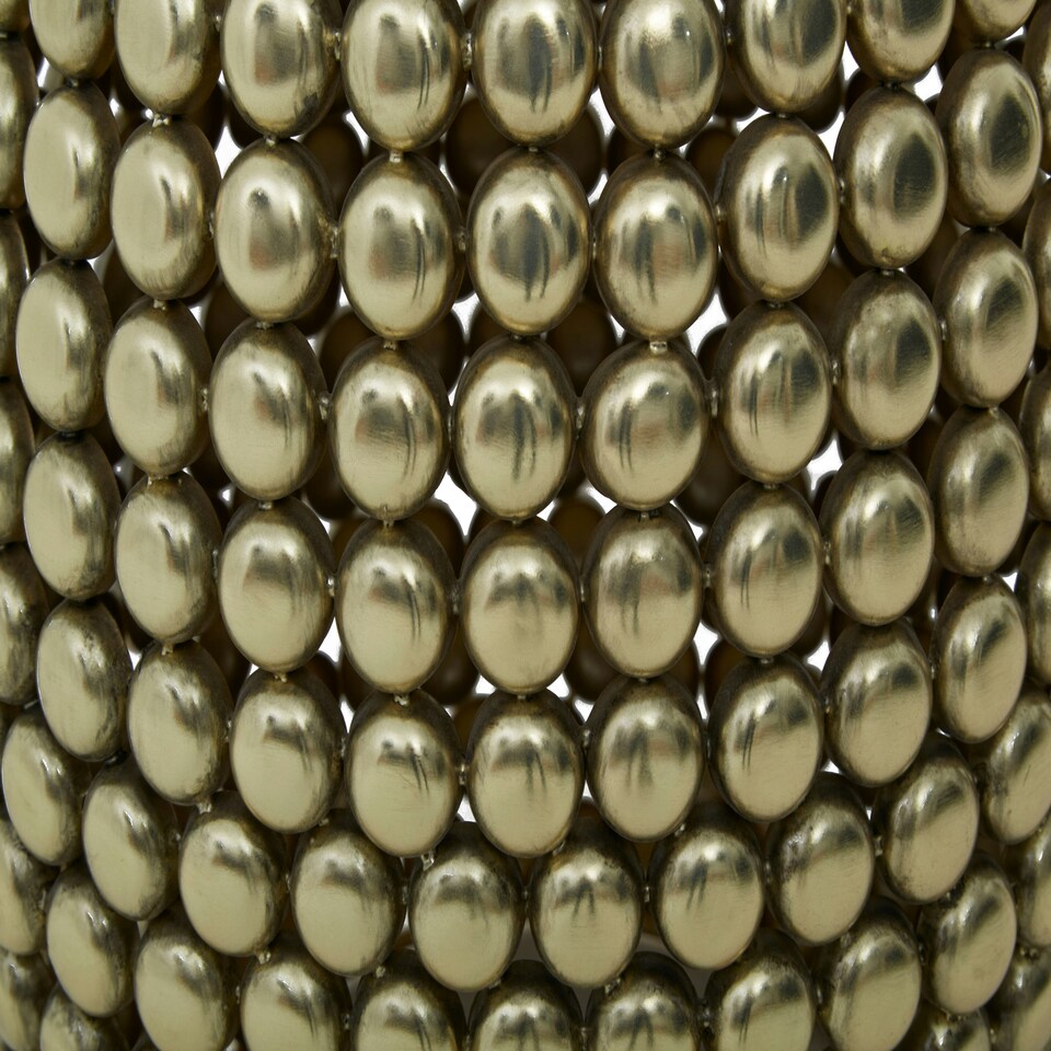 image 1 of Interiors by Premier Gold Finish Beaded Barrel Stool Gold