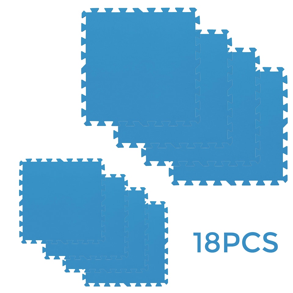 image 1 of 18PCS Swimming Pool Floor Protector Slip Resistant Ground Mat Base 50cmx50cm | Blue | 2 Set | 18
