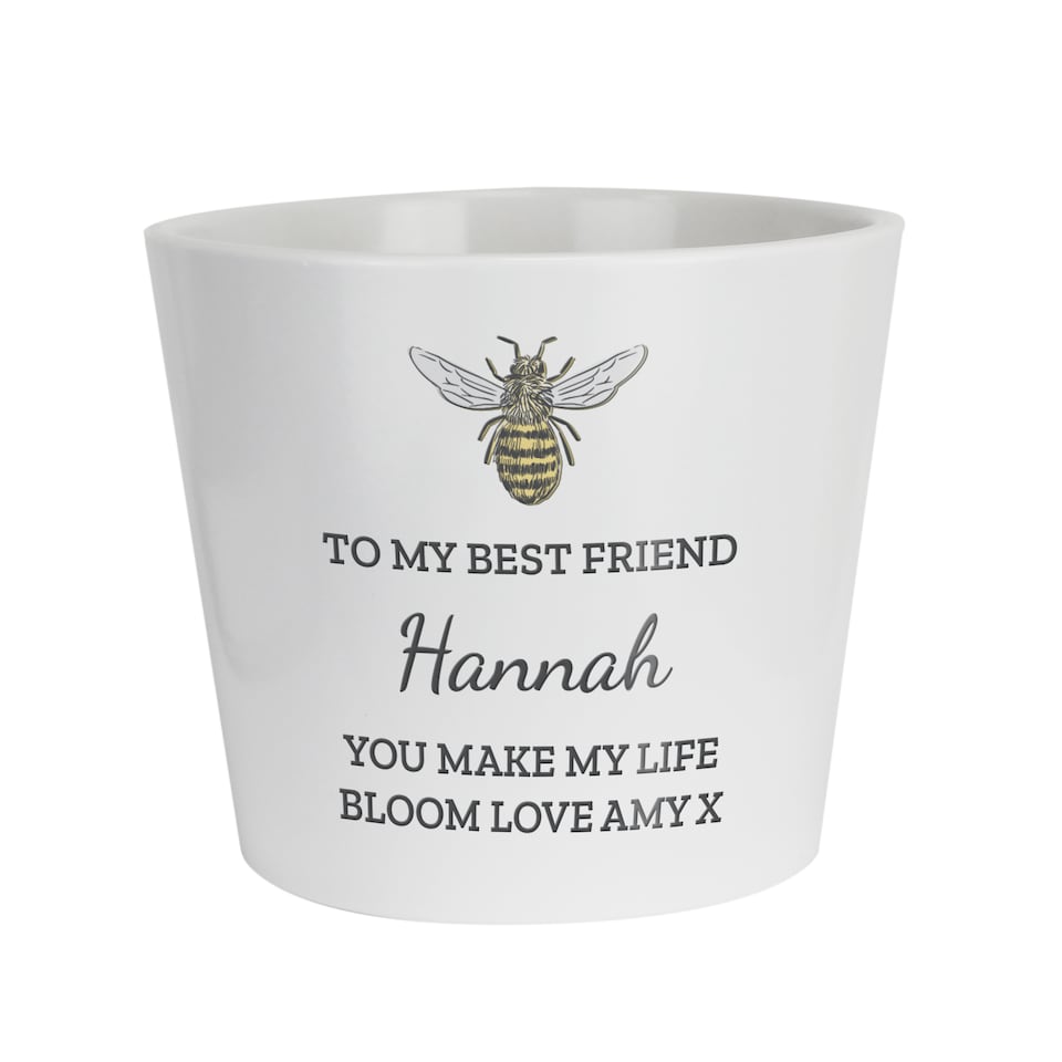 image 1 of Personalised Bee Large Plant Pot
