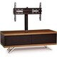 image 3 of MDA Designs TUCANA 1200 HYBRID Black Walnut TV Cabinet BeamThru Remote-Friendly Doors for up to 60" Flat Screen TVs with Mounting Arm Brown