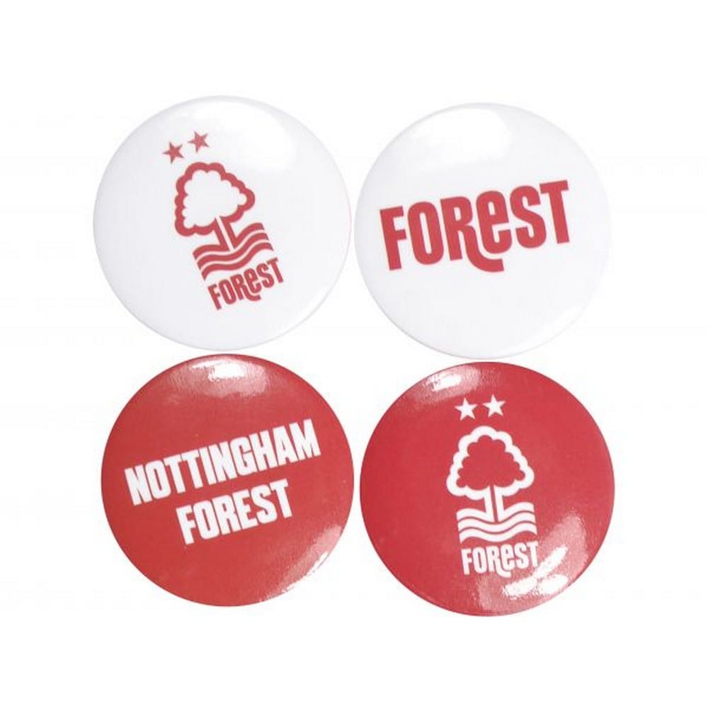 Nottingham Forest FC Badge Set (Pack of 4) Red Red/White 1