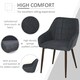image 4 of HOMCOM 2 Pieces Dining Chair with Sponge Padding Metal Leg Home Office