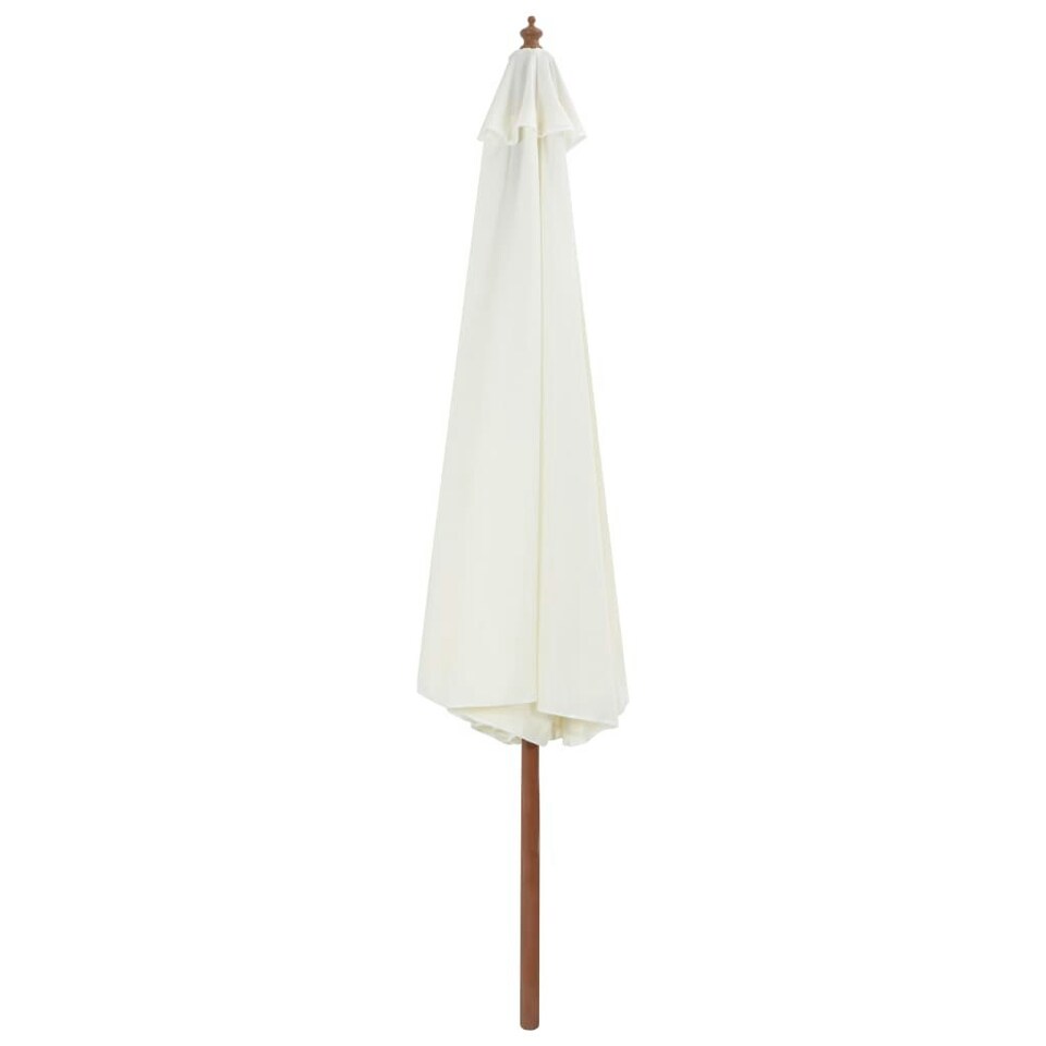Outdoor Parasol with Wooden Pole 350 cm Sand White Tesco Groceries