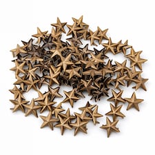 11mm Star Shaped Studs with Back Pin Rivets for DIY Leathercraft- 50pcs