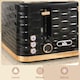 image 4 of HOMCOM 4 Slice Toaster with 7 Browning Levels, High Lift, ReheatDefrostCancel, Self-centring Function, Removable Crumb Tray, Auto Off, 1600W, Black Water Ripple Texture | Black | Rose gold accents