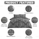 image 4 of VELVETIO Ananias Damask Complete Duvet Cover Set with Fitted Sheet Printed Bedding Quilt Grey | Double