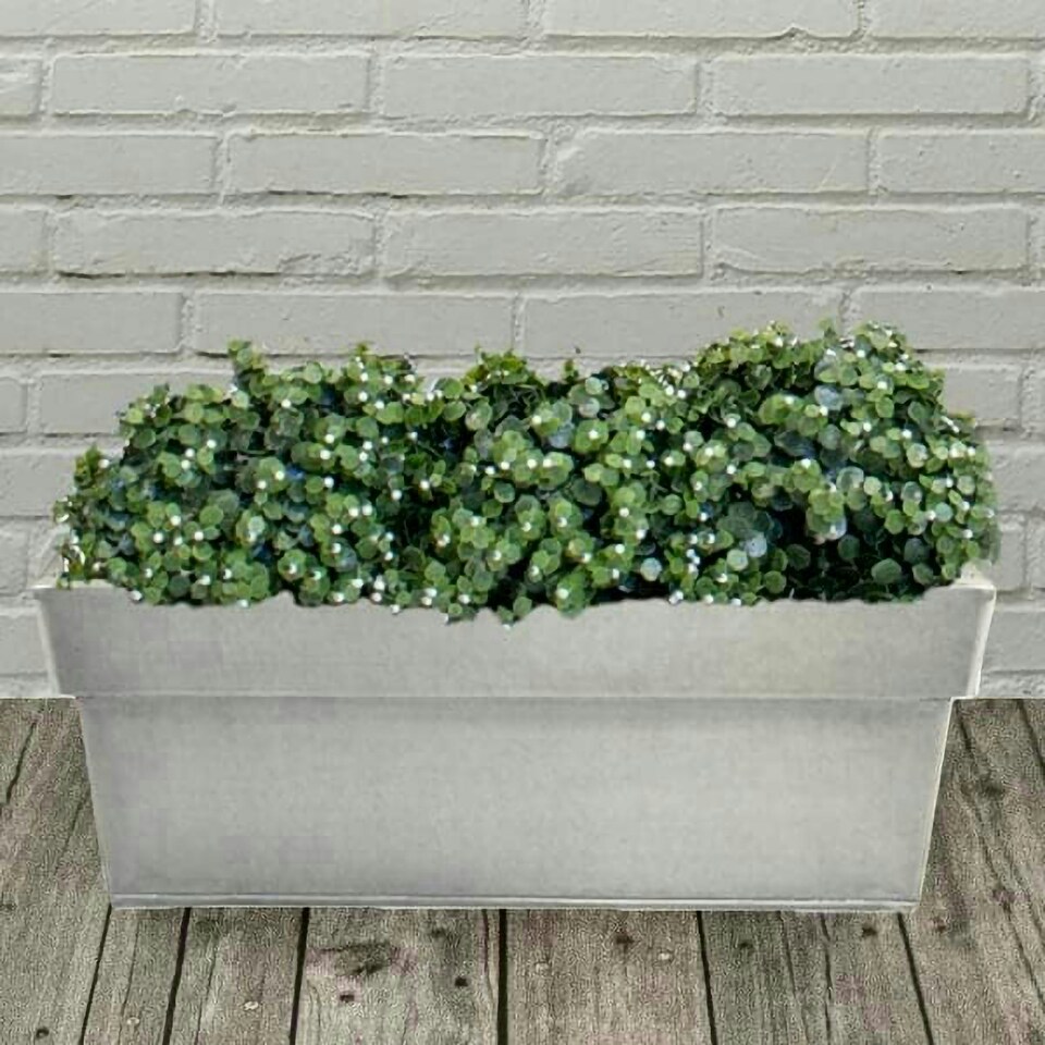 image 1 of Primrose Zinc Edge Trough Outdoor Garden Planter in Silver Small 40cm