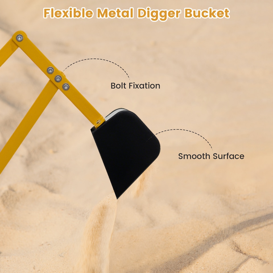 image 1 of COSTWAY Kids Outdoor Construction Excavator Sand Yellow