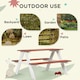 image 4 of Outsunny Kids Picnic Table, Wooden Table and Bench Set for 3-8 Years, Brown