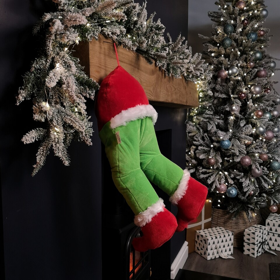 image 1 of 32cm Door Hanging Laughing Elf Animated Indoor Christmas Decoration