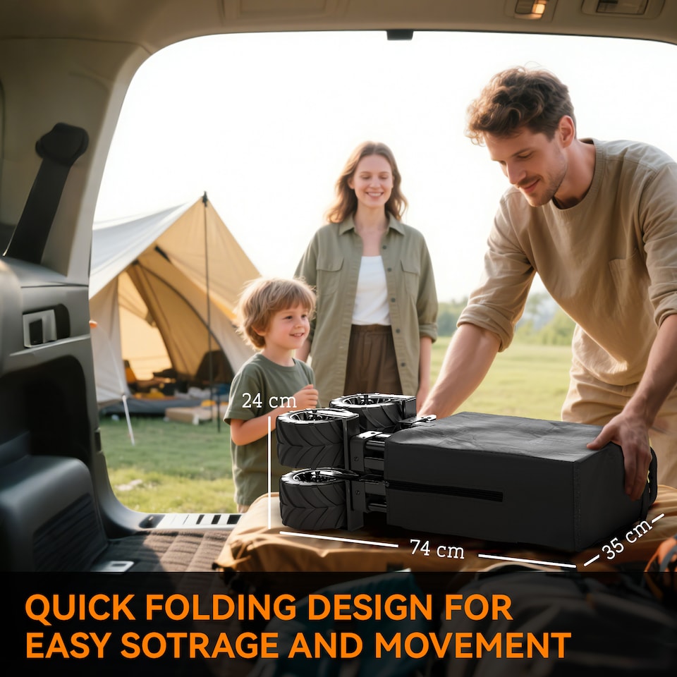 image 1 of Outsunny Outdoor Pull Along Garden Trolley on Wheels Folding Beach Cart Black