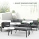 image 3 of Outsunny 8-Seater Aluminium Garden Dining Sofa Furniture Set with Cushions