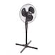 image 2 of 16 Inch Oscillating Black Extendable Free Standing Pedestal Fan