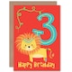 image 1 of Cute Baby Lion Age 3 Year Old 3rd Child Kids 3rd Birthday Card