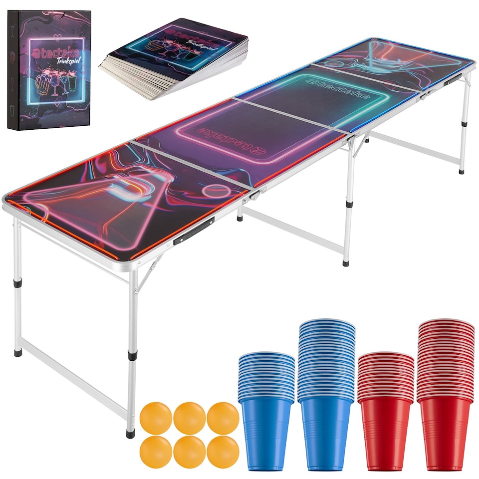 image 1 of Beer Pong Table - aluminium, LED lighting, 100 cups, 6 balls