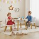 image 2 of AIYAPLAY 3 Pieces Toddler Table and Chair Set w/ Centre Mesh Bag, White