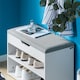 image 8 of SoBuy Shoe Storage Bench with Padded Seat, 2-Tier Shoe Rack, White/Grey, 23.6x11.8x16.9 in, 13 kg - FSR25-HG