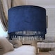 image 6 of First Choice Lighting Navy Velvet With Chrome Inner Tassled Light Shade Blue | Chrome