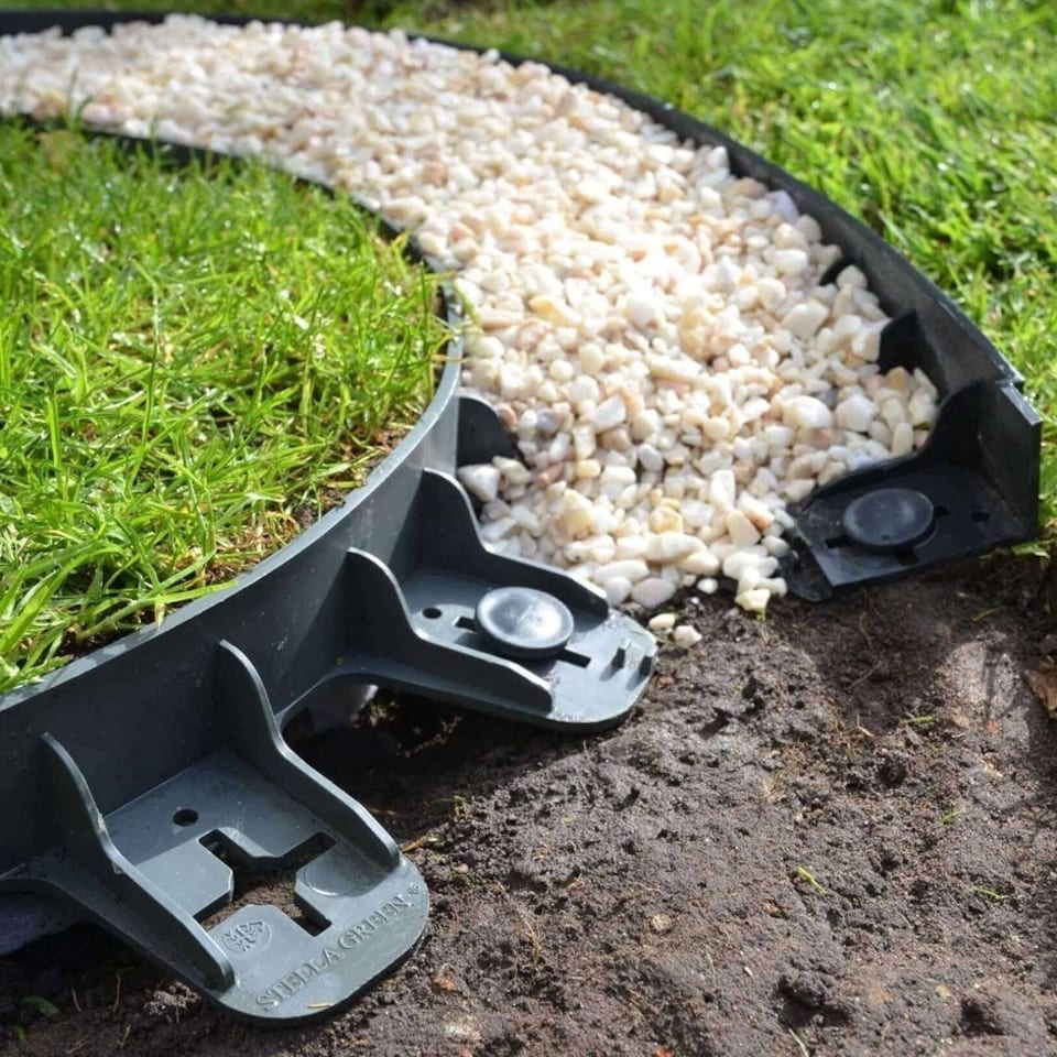 image 1 of Flexible Garden Edging in Black Pack of 3 80cm Pieces Black