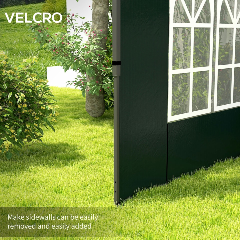 image 1 of Outsunny Gazebo Side Panels for 3x3(m) or 3x6m Gazebo Canopy, 2 Pack, White