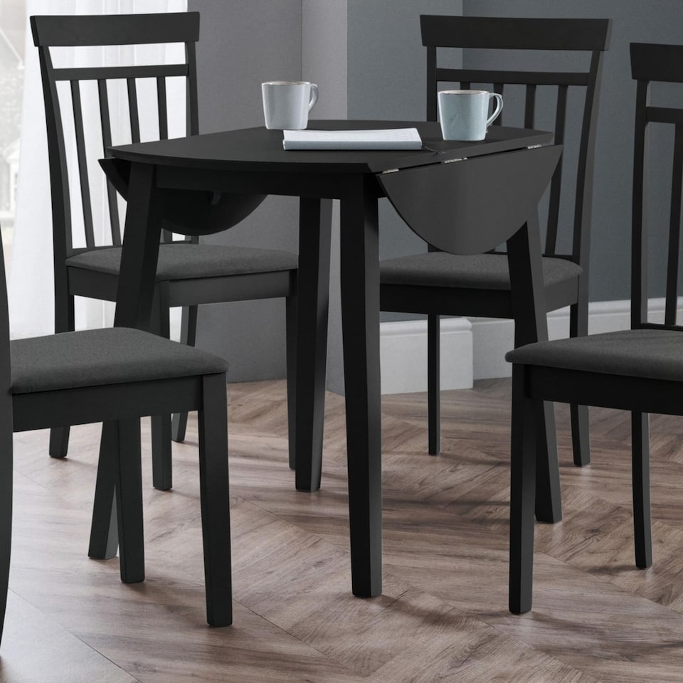 image 1 of Premium Coast 90cm Black Dropleaf Dining Table
