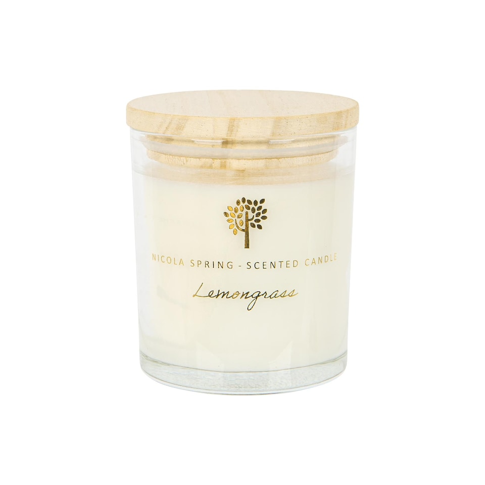 image 1 of Nicola Spring Soy Wax Scented Candle - 130g - Lemongrass | Clear | Lemongrass