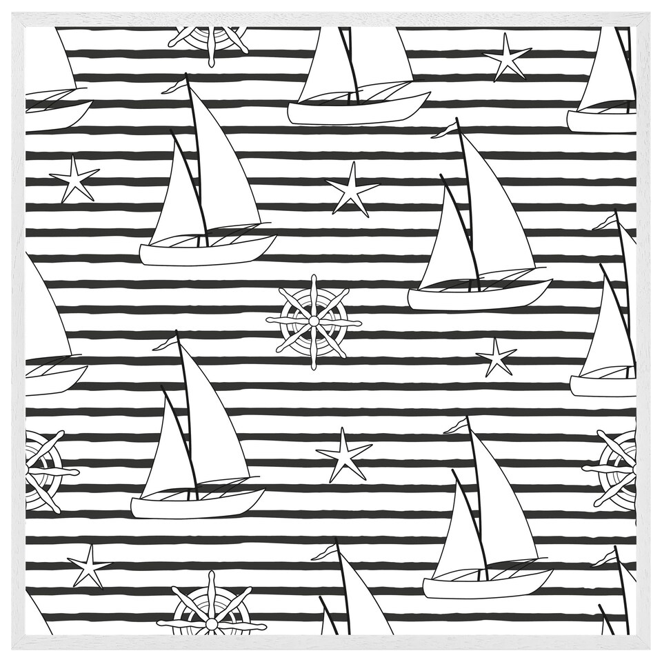 image 1 of Sailboats (Picture Frame) White | S