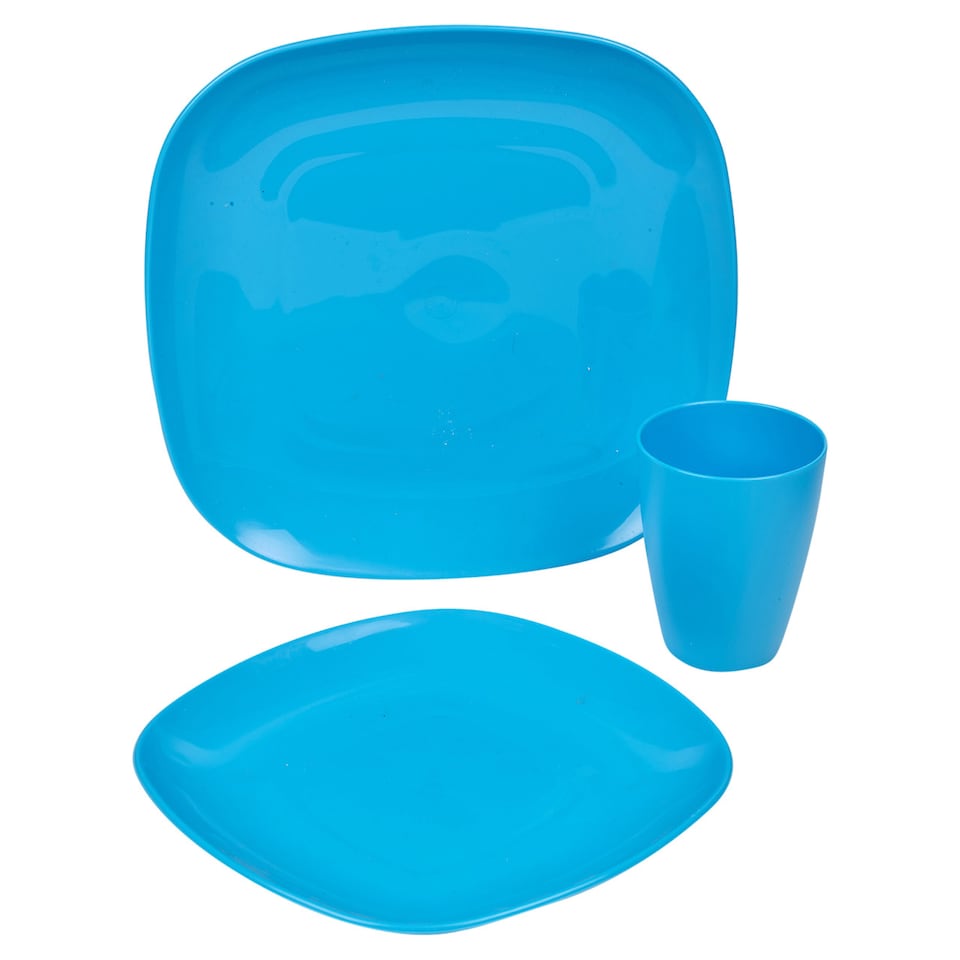 image 1 of 12pc Plastic Dinner Set | Multi | 1