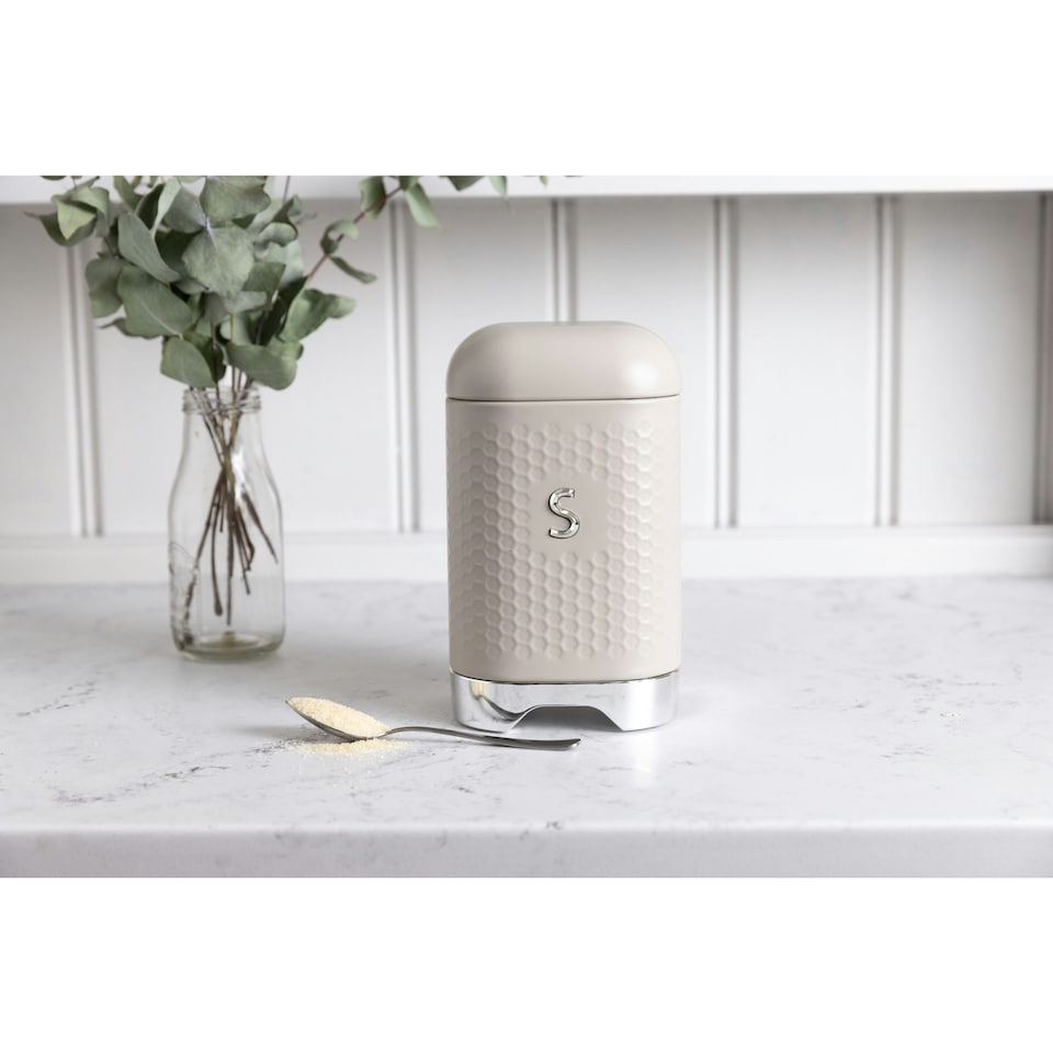 image 1 of Lovello Sugar Canister Green Textured 11x11cm