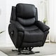 image 8 of Madison Dual Motor Electric Rise Recliner Bonded Leather Lift Chair (Black)