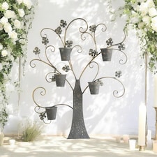 Tree Decoration Wall Planter - Metal - L13 x W96 x H120 cm | Grey