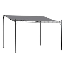 Outsunny 4 x 3M Wall Mounted Awning Free Stand Canopy Shade Porch Pergola Cream