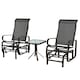 image 1 of Outsunny 3 Pcs Rocking Chair Gliding Chair Set w/ Table for Patio Garden Brown