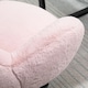 image 8 of HOMCOM Fluffy Leisure Chair Office Chair with Backrest Armrest Wheels Pink