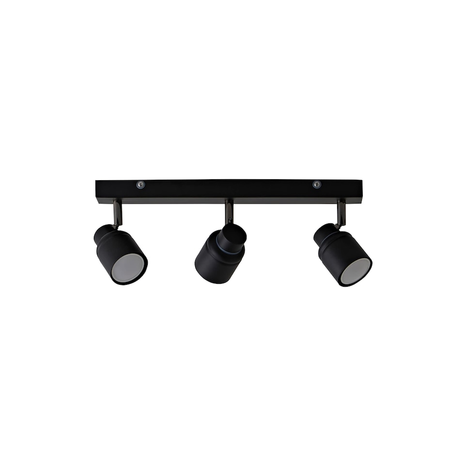 image 1 of ValueLights Benton Black IP44 Bar Bathroom Ceiling Light | Black