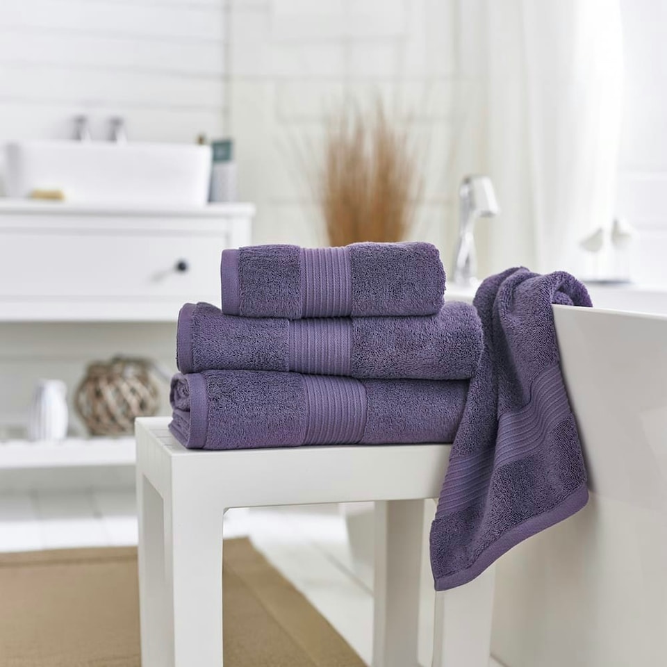 image 1 of Bliss 650gsm Pima Cotton Supersoft Fluffy Towels Purple | Purple | Bath sheet