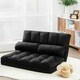 image 4 of COSTWAY Adjustable 6-Position Foldable Lazy Sofa Bed Black Black