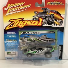 1969 Chevy Camaro Zinger Silver and Green 1:64 Johnny Lightning JLSF015B