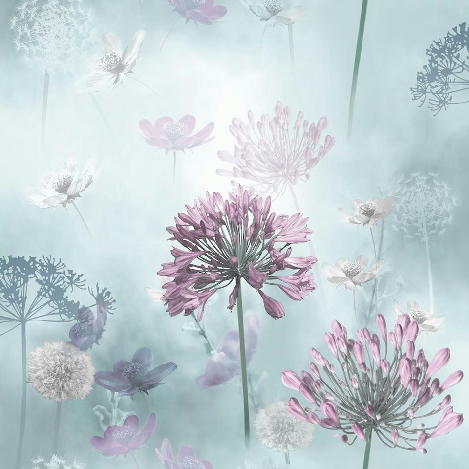 image 1 of Arthouse Spring Meadow Wallpaper - Duck Egg/Multicoloured - 10m x 53cm