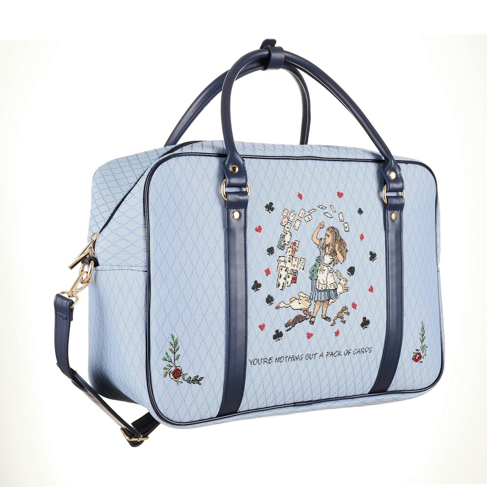 image 1 of Signare Cabin Bag - Alice In Wonderland Tea Party Blue