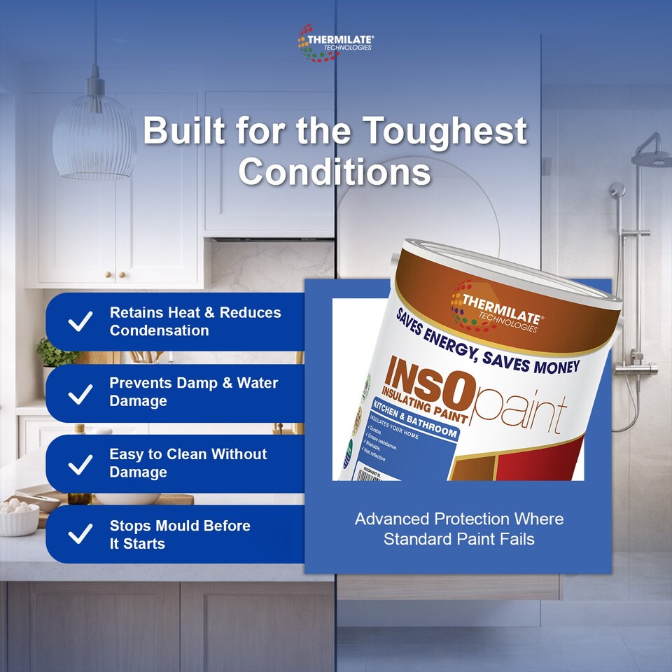 image 1 of InsOpaint Kitchen & Bathroom Paint - Best Anti-Mould Protection, Insulating Walls & Ceilings - Sage Green