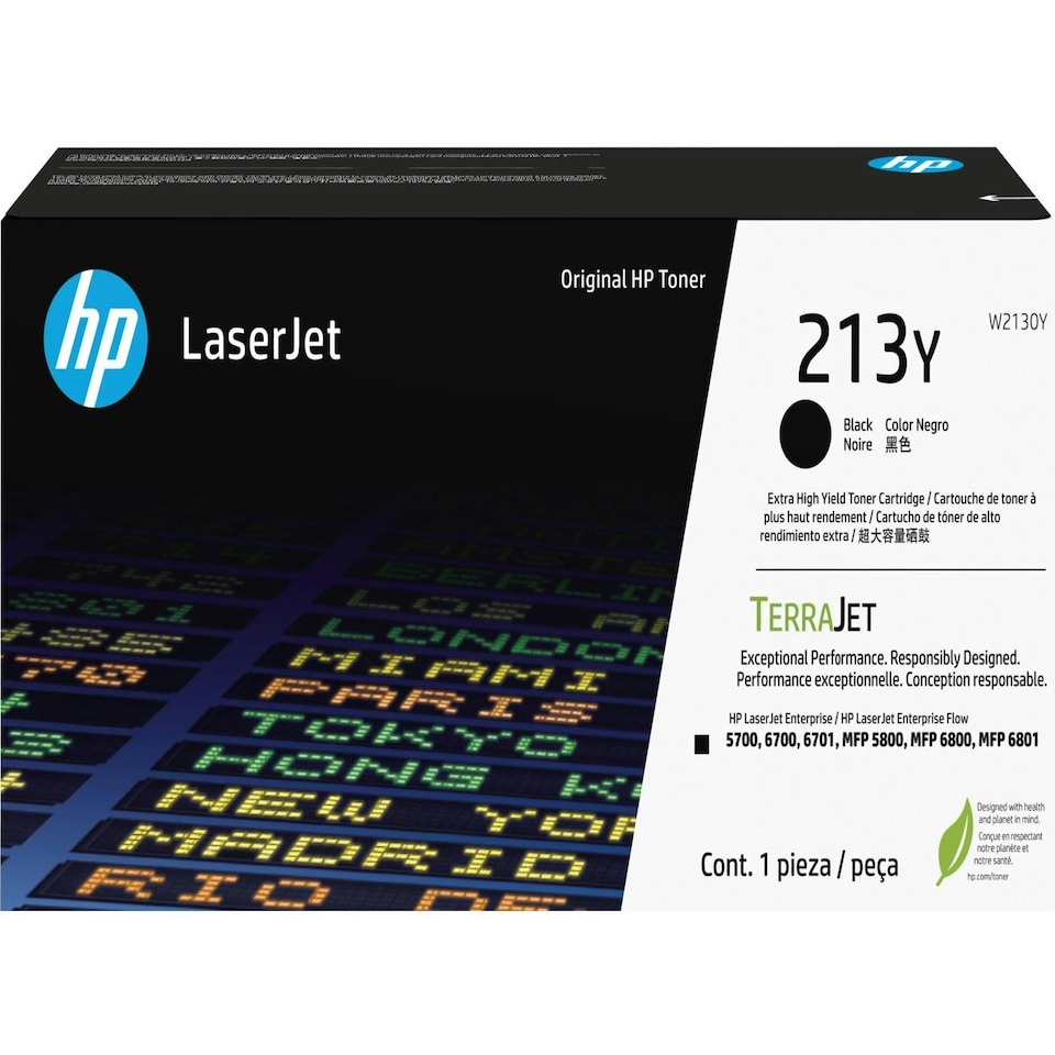 HP 213Y Black Extra High Toner Cartridge 18K Pages - W2130Y N/A