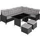 image 1 of 8 Seater Garden Furniture Set Barletta with Cushions, Footstools and Table | Black | black | 116,50 x 63 x 75 cm | 1
