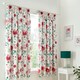 image 1 of D & D Abstract Poppy Pencil Pleat Curtains Red