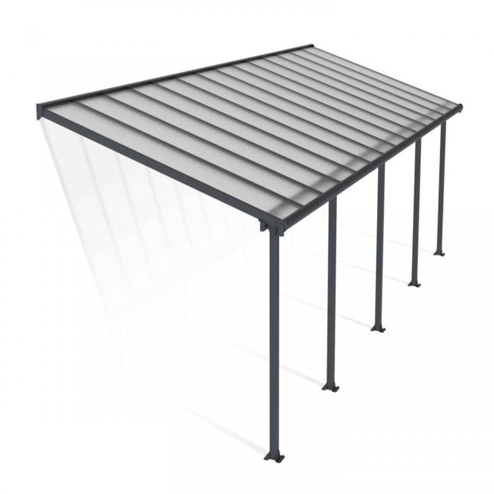 image 1 of Patio Cover Olympia 3 x 8.51 Clear - Polycarbonate - L860 x W300 x H305 cm - Grey Grey
